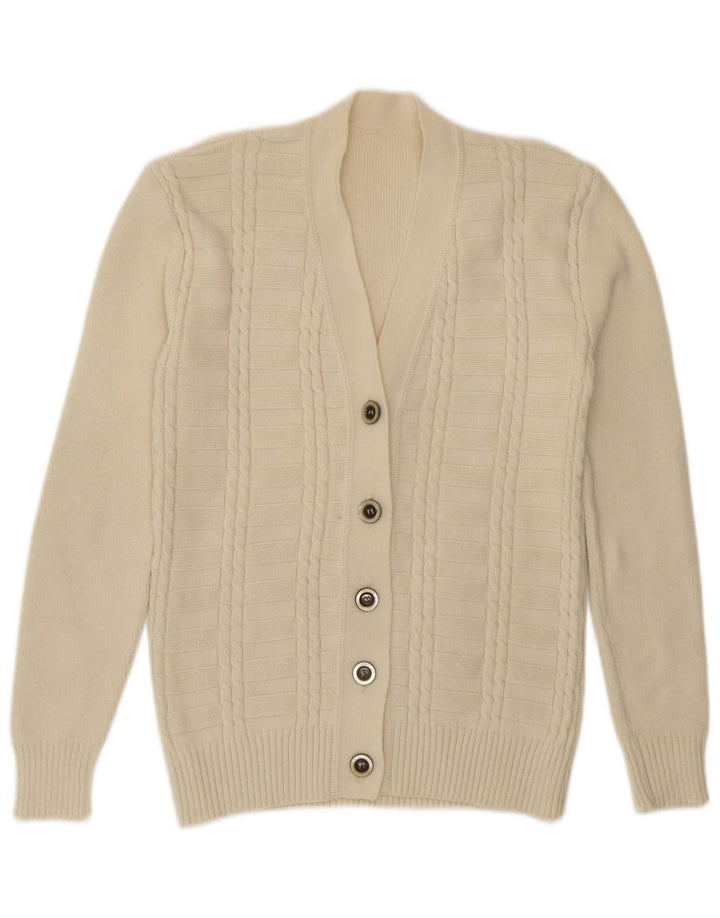 Vintage dame cardigan sweater UK 12 Medium Off White