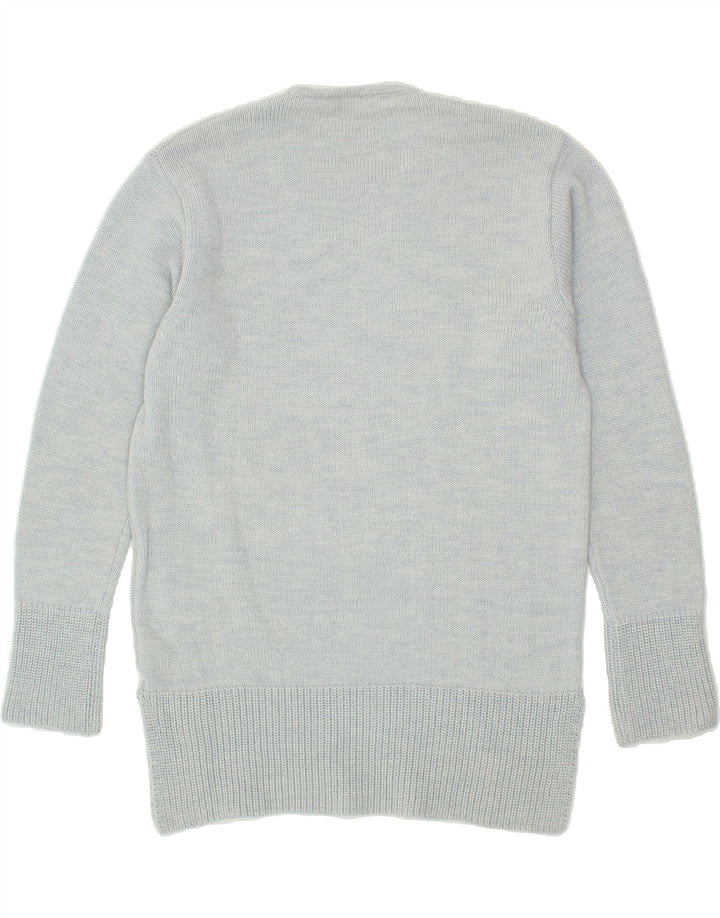 PENNY PULL Womens V-Neck Jumper Sweater UK 14 Medium Blue Wool Vintage Penny Pull and Second-Hand Penny Pull from Messina Hembry 
