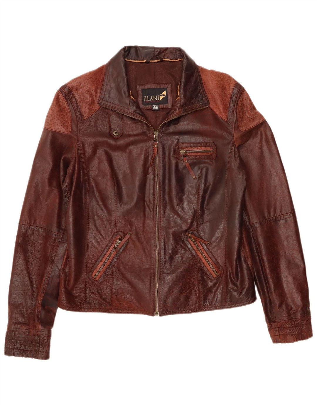 Jilani Dame Læderjakke IT 44 Medium Burgundy Læder