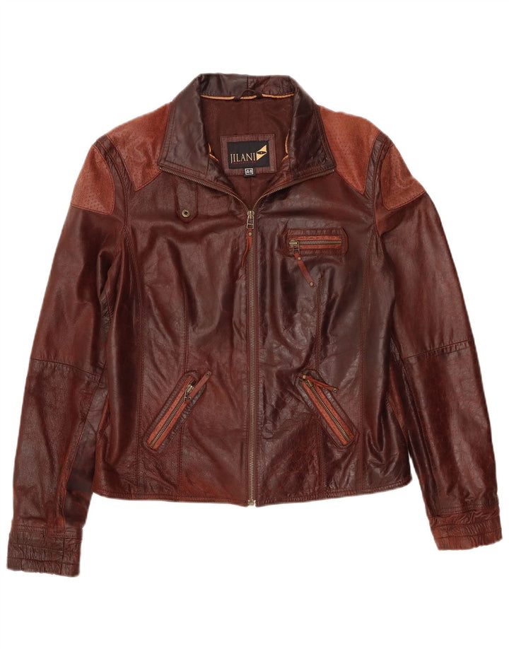 Jilani Dame Læderjakke IT 44 Medium Burgundy Læder