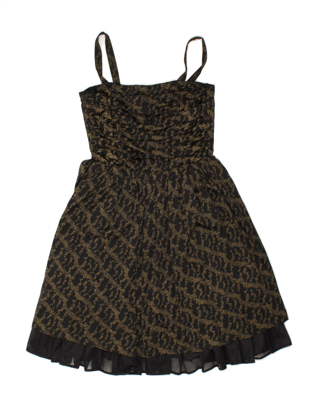 VINTAGE Womens Abstract Pattern Sleeveless Swing Dress EU 38 Medium Black Vintage Vintage and Second-Hand Vintage from Messina Hembry 