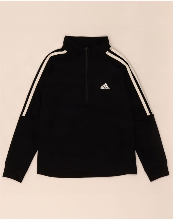 Adidas Boys Aeroready Pullover med lynlås-hals træningsdragt Top 9-10 år Sort
