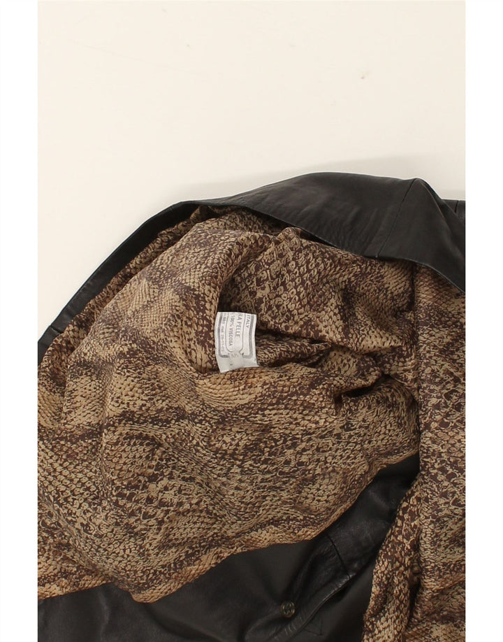 ALLEGRA Womens Leather Jacket IT 48 XL Black Leather Vintage ALLEGRA and Second-Hand ALLEGRA from Messina Hembry 