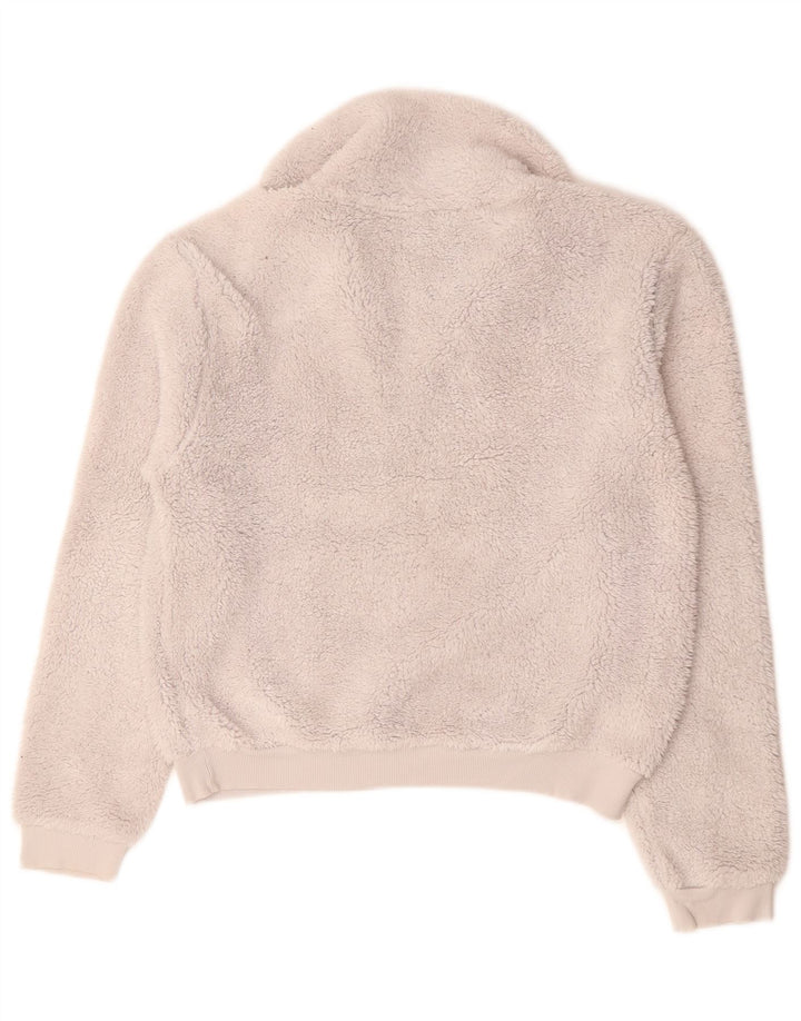 Topshop Dame Lynlås Oversized Fleece Jumper UK 10 Lille Grå Polyester