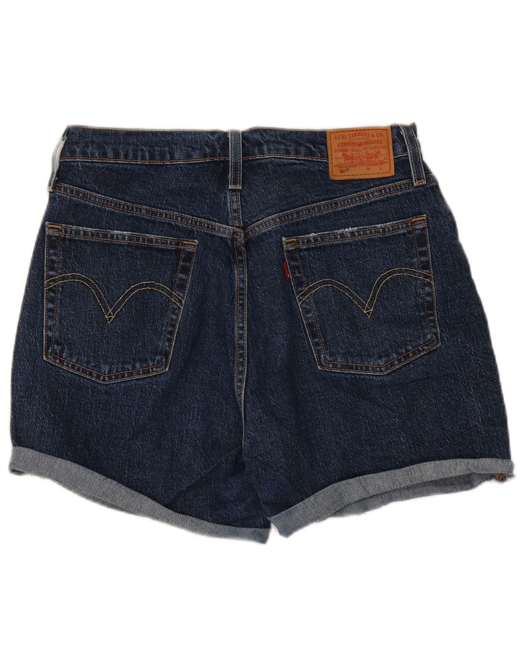 Levi's Dame 501 denimshorts W30 Mellem marineblå bomuld