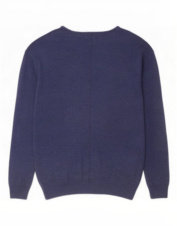 Fat Face Dame Boat Neck Jumper Sweater UK 8 Small Navy Blue Wool