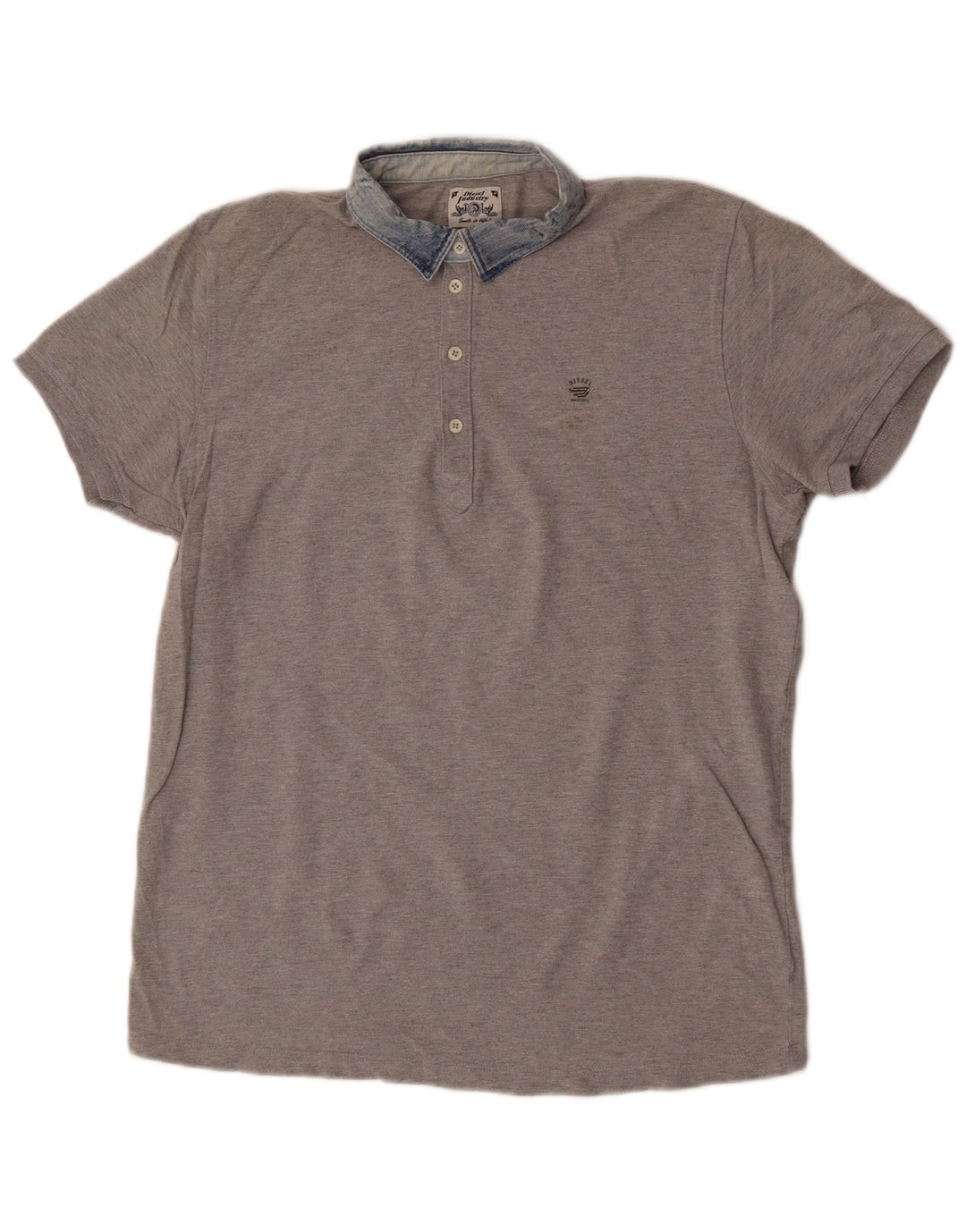Diesel Polo Shirt til mænd 2XL Grå Colourblock Bomuld