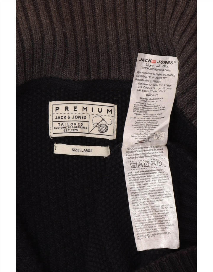 Jack & Jones herre cardigan sweater Stor sort bomuld