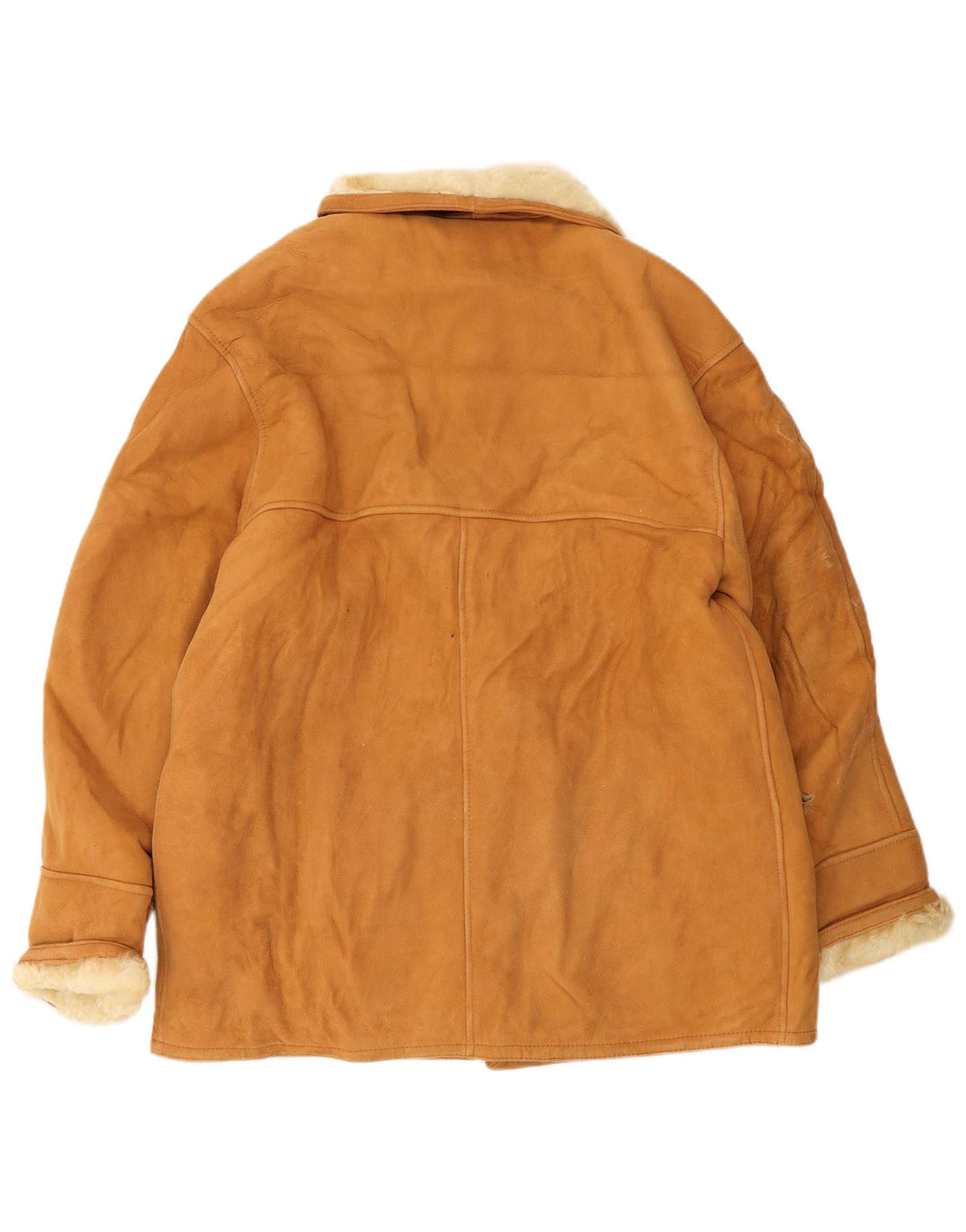 Vintage Dame Shearling Jacket IT 46 Stor brunt læder