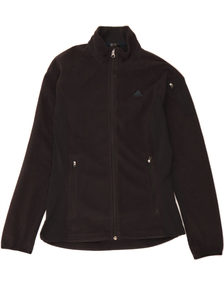 ADIDAS Womens Fleece Jacket UK 14 Medium Black Polyester Vintage Adidas and Second-Hand Adidas from Messina Hembry 