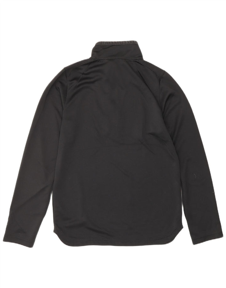 REEBOK Herre Grafisk Zip Neck Pullover Træningsdragt Top Lille sort Polyester