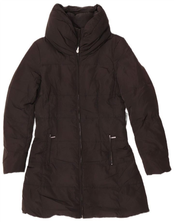 Zara Polstret Frakke til kvinder UK 14 Medium Sort Polyester