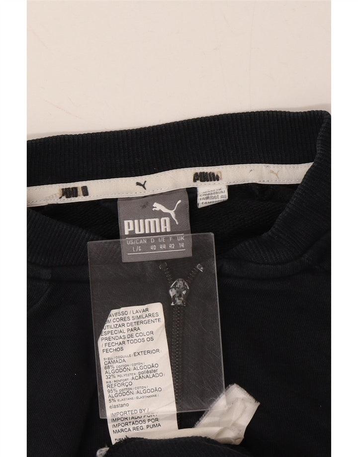 PUMA Womens Tracksuit Top Jacket UK 14 Large Black Colourblock Cotton Vintage Puma and Second-Hand Puma from Messina Hembry 