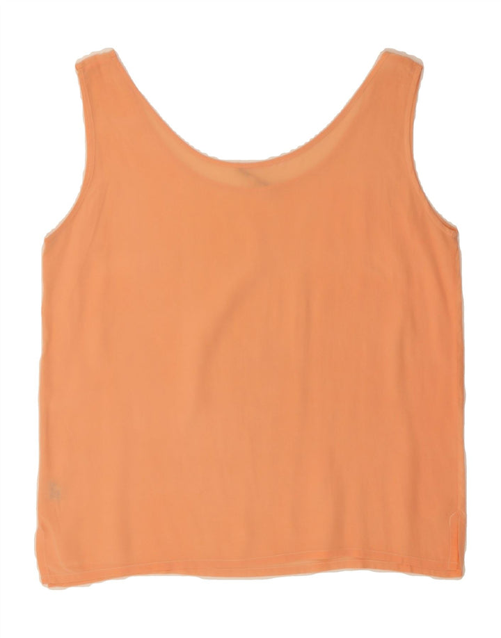 VINTAGE Womens Crop Sleeveless Blouse Top UK 14 Medium Pink Silk Vintage Vintage and Second-Hand Vintage from Messina Hembry 