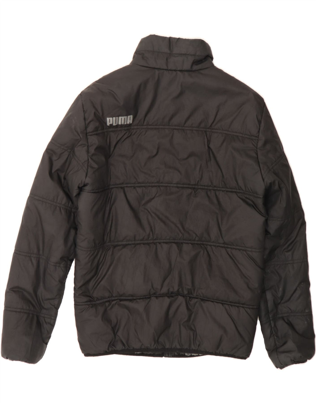 PUMA Mens Graphic Padded Jacket UK 36 Small Black Polyester Vintage Puma and Second-Hand Puma from Messina Hembry 