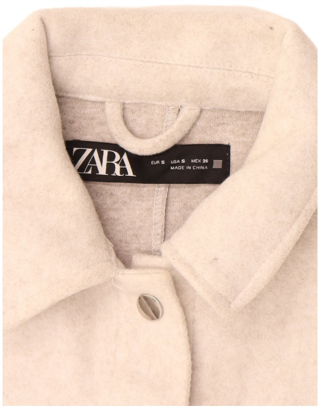 Zara Womens Overshirt Oversized skjorte UK 10 Small Off White Polyester