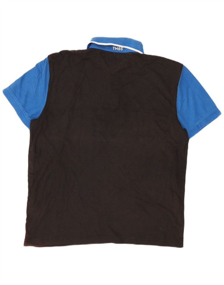 Tommy Hilfiger Poloshirt til mænd Stor Sort Colourblock Bomuld