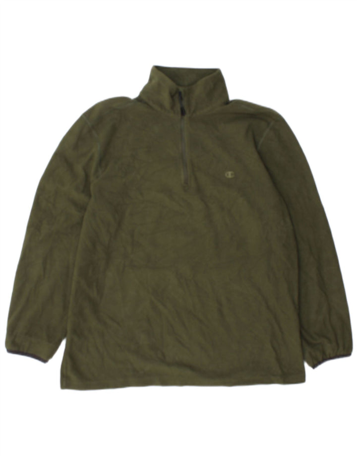 Champion Herre lynlås hals Fleece Jumper Stor Khaki Polyester