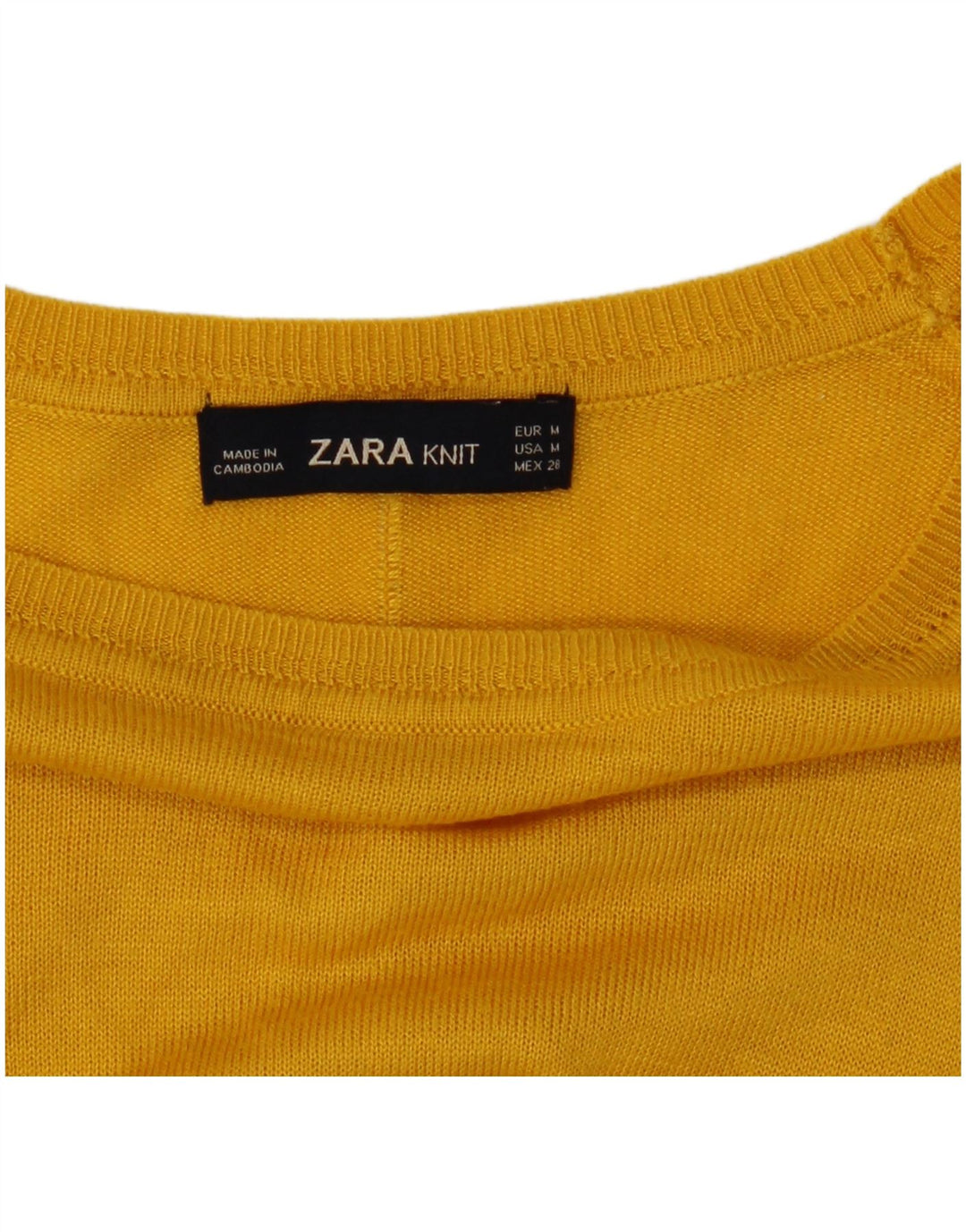 Zara Dame Boat Neck Jumper Sweater UK 14 Medium Yellow