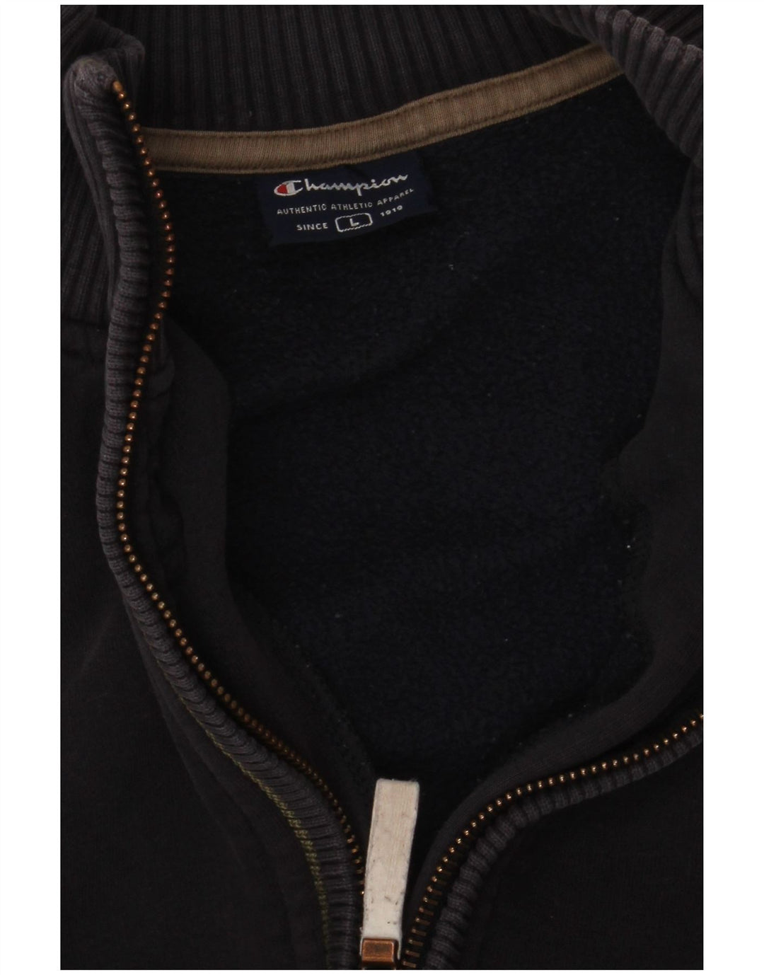Champion Herre Zip Neck Sweatshirt Jumper Large Navy Blue