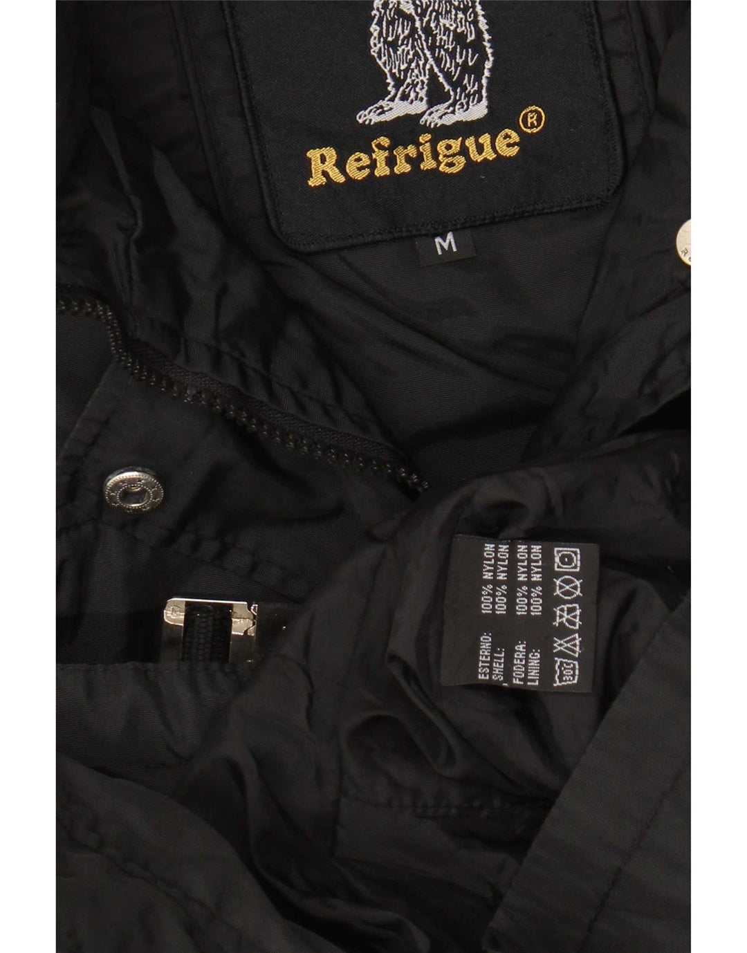 Refrigue Dame Hooded Utility Jacket UK 12 Medium Black Nylon