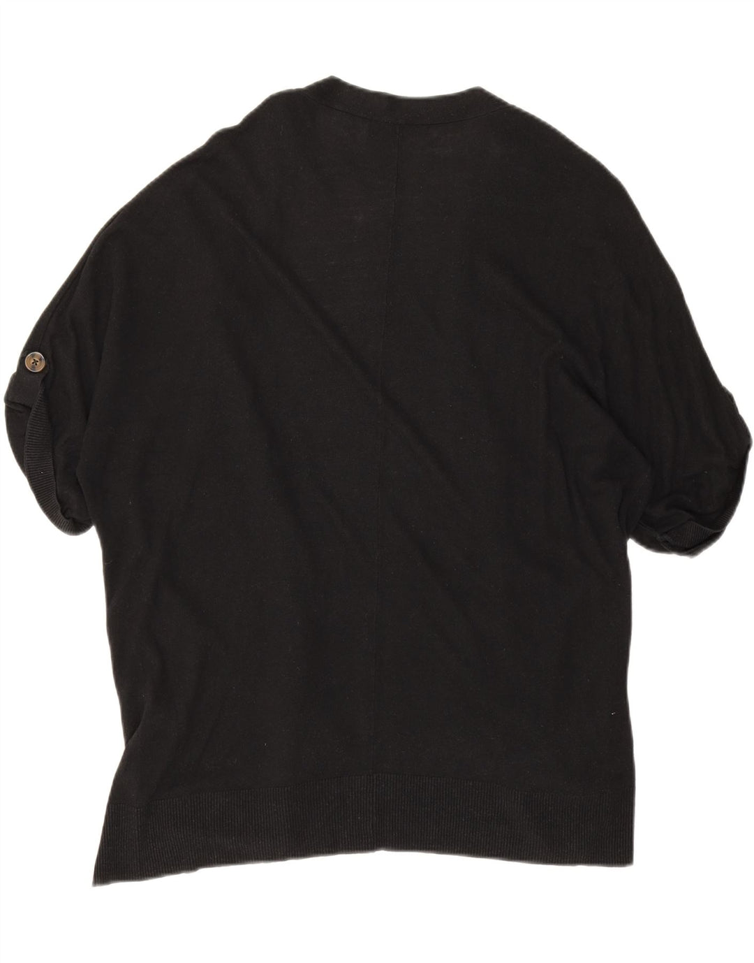 Marks & Spencer Dame Kortærmet Åben Cardigan Top UK 16 Large Black