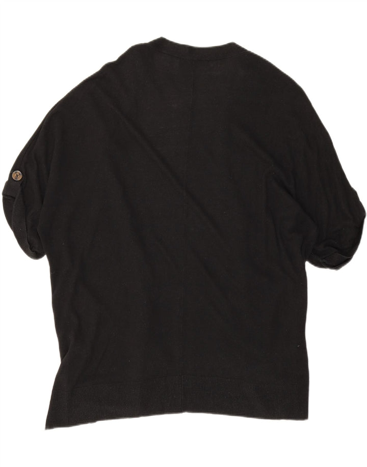 Marks & Spencer Dame Kortærmet Åben Cardigan Top UK 16 Large Black