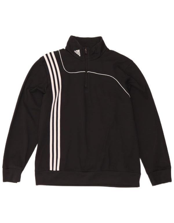 Adidas Sweatshirt med lynlås til mænd UK 42/44 Stor sort polyester