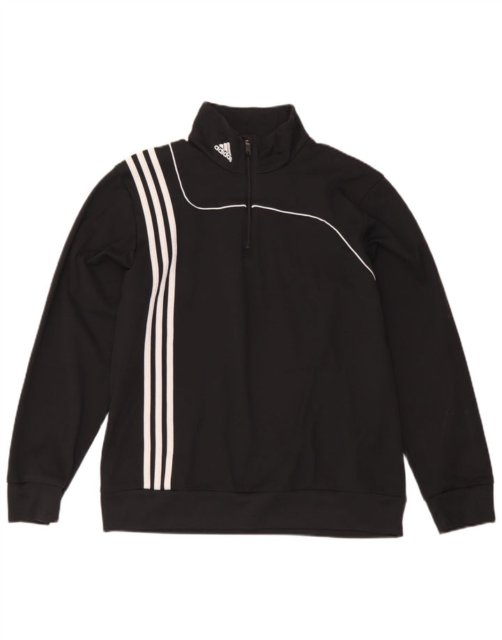 Adidas Sweatshirt med lynlås til mænd UK 42/44 Stor sort polyester