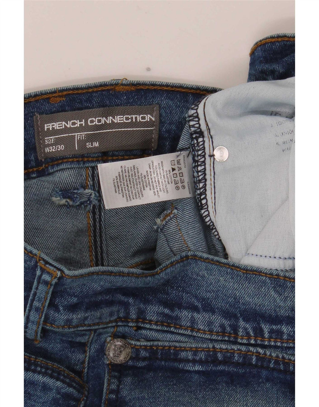 French Connection Slim Jeans til mænd W32 L30 blå bomuld