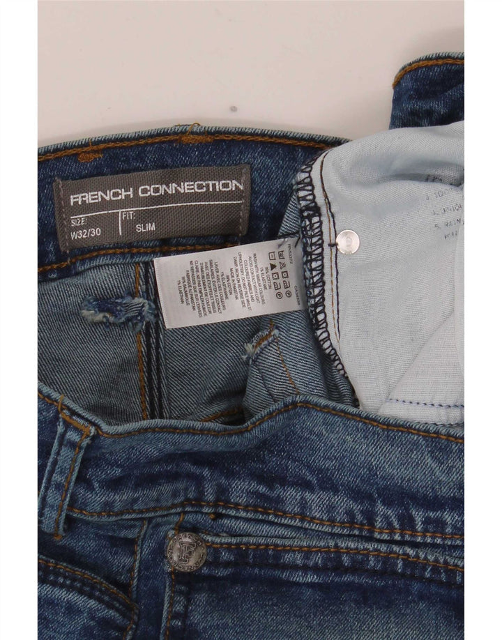 French Connection Slim Jeans til mænd W32 L30 blå bomuld