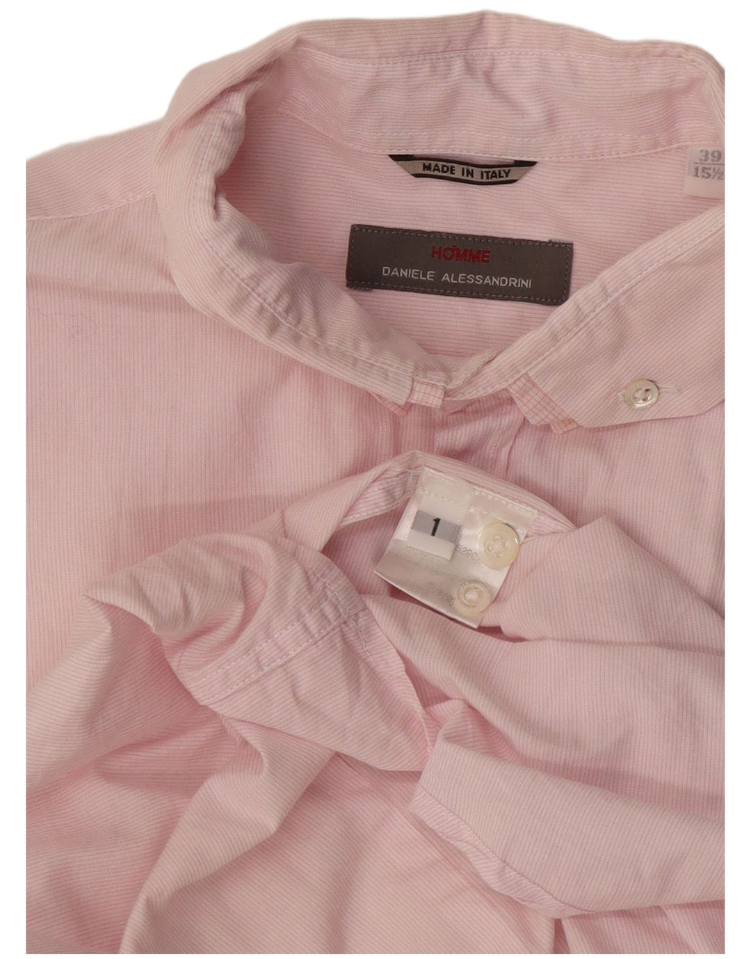 Daniele Alessandrini Herreskjorte str. 39 15 1/2 Medium Pink Nålestribe