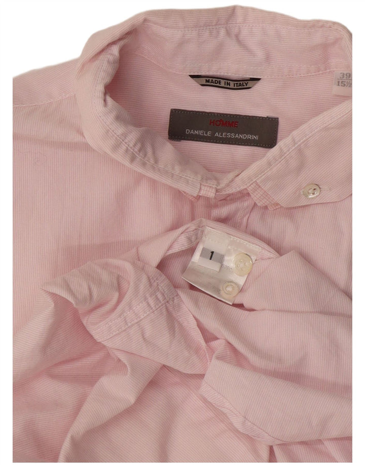 Daniele Alessandrini Herreskjorte str. 39 15 1/2 Medium Pink Nålestribe