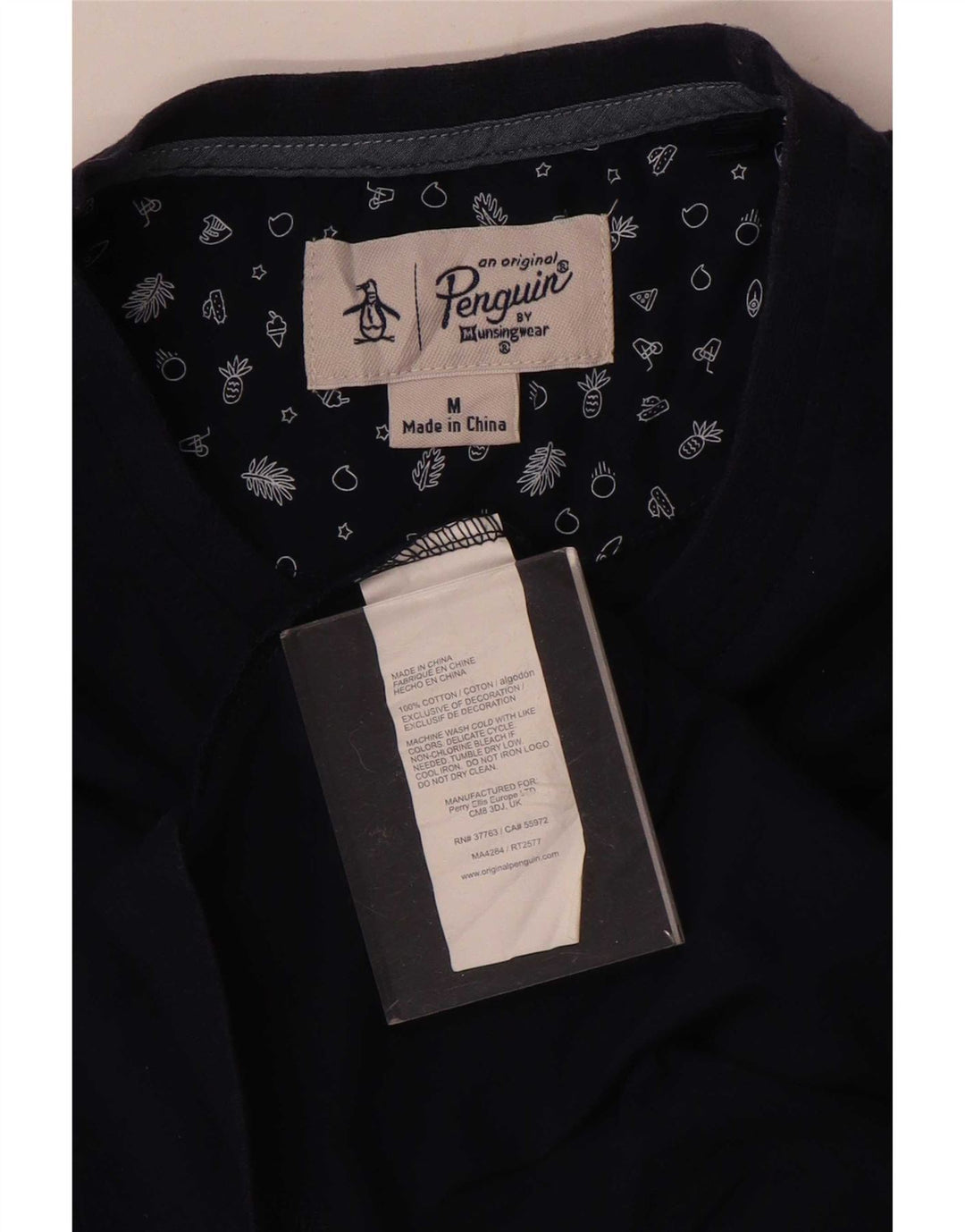 Penguin Herre T-Shirt Top Medium Marineblå Bomuld