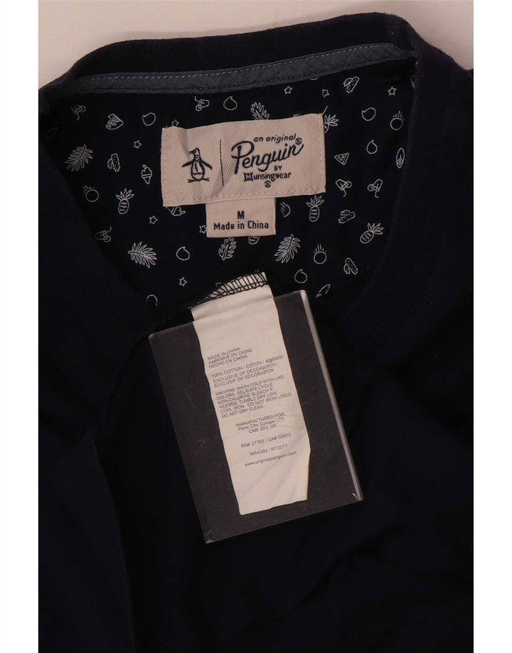 Penguin Herre T-Shirt Top Medium Marineblå Bomuld