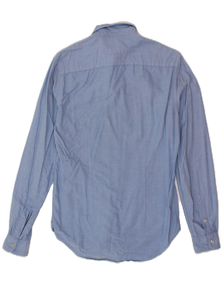 ZARA Mens Slim Fit Shirt Small Blue Cotton Vintage Zara and Second-Hand Zara from Messina Hembry 
