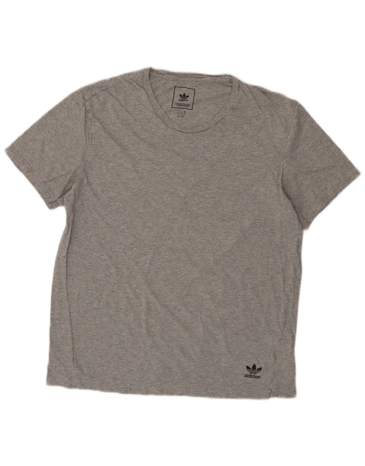 ADIDAS Mens T-Shirt Top Large Grey Cotton