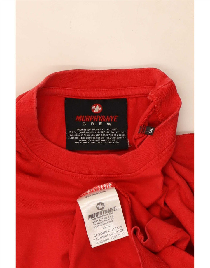 Murphy & Nye Herre Grafisk T-Shirt Top 2XL Rød Bomuld