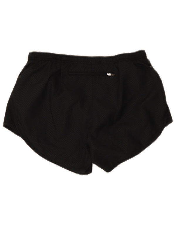 Nike Dame Dri Fit Sport Shorts UK 10 Small Black Chevron Polyester