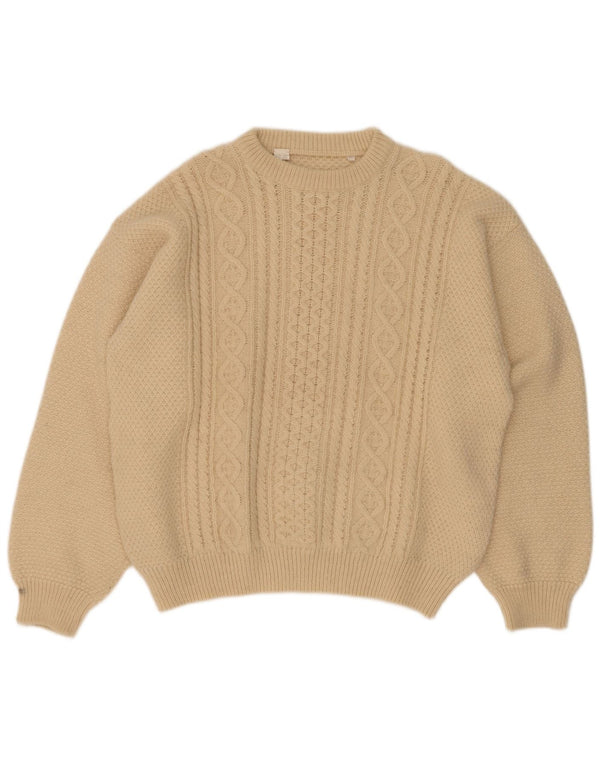 Vintage Herre Crew Neck Jumper Sweater IT 52 Large Off White Alpaca Wool