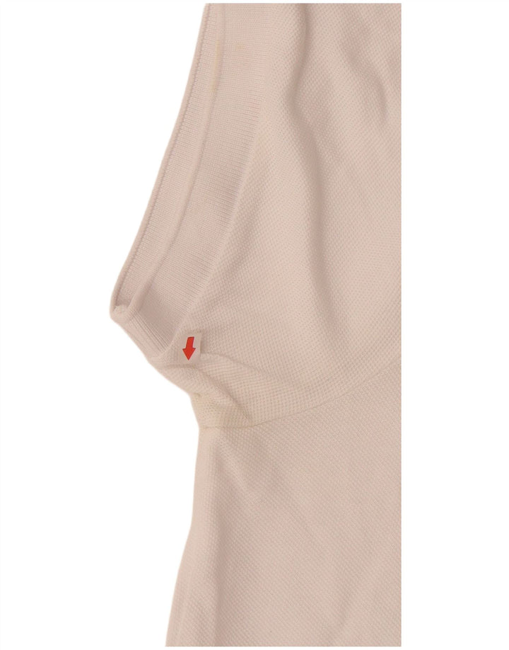 LACOSTE Herre grafisk Regular Fit Polo Shirt Størrelse 5 Large Hvid Bomuld