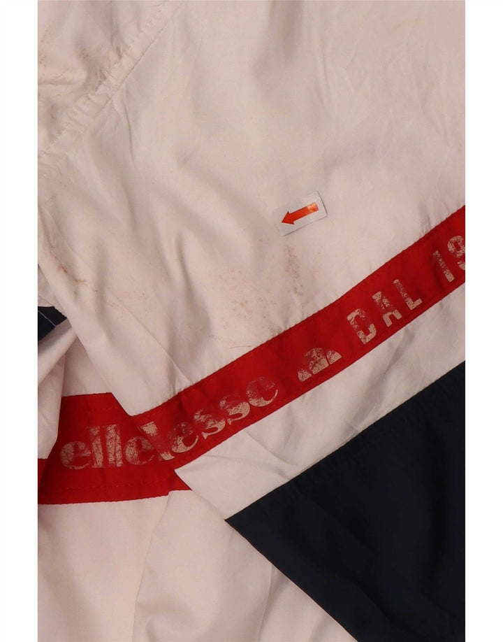 Ellesse Herre Grafisk Træningsdragt Top Jakke Stor Hvid Colourblock