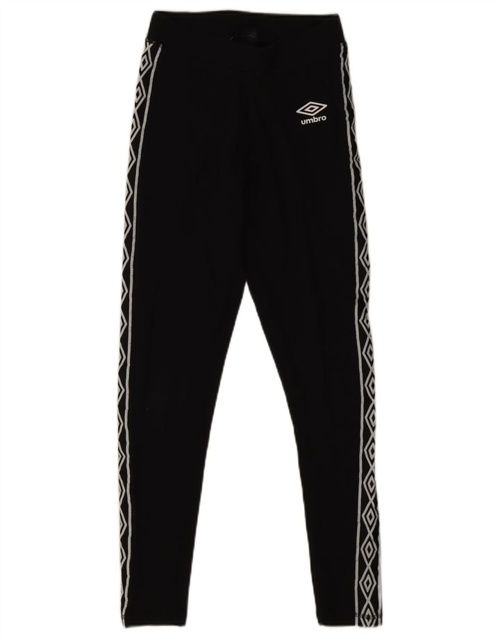 Umbro Kvinders Grafiske Leggings UK 4 XS Sort Bomuld