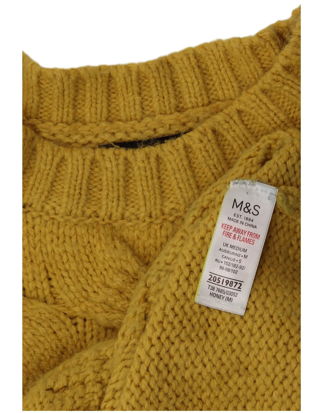 Marks & Spencer Dame sweater med rund hals DK 14 Medium Gul Akryl
