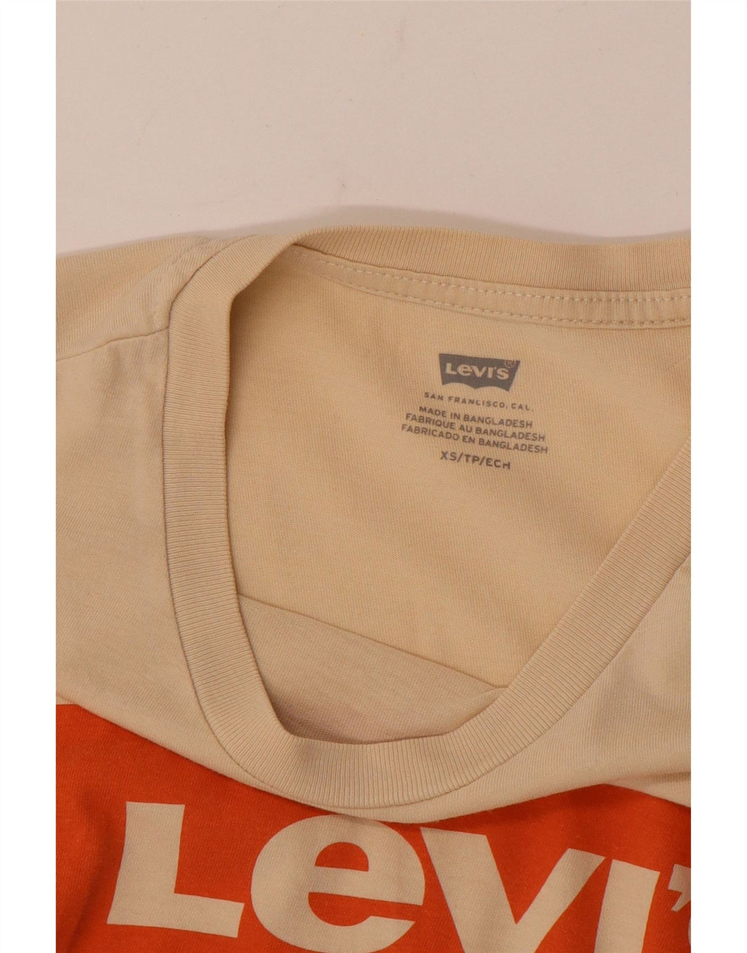 Levi's Grafisk T-shirt top til kvinder UK 6 XS Beige