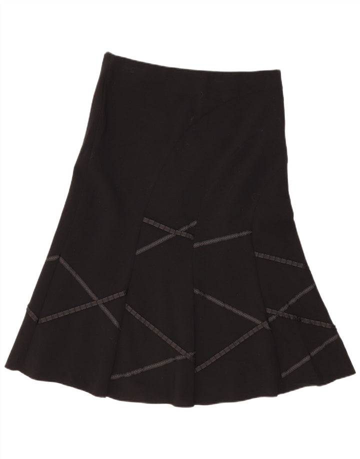 Marks & Spencer A-line nederdel til kvinder UK 12 Medium W34 Sort Geometrisk