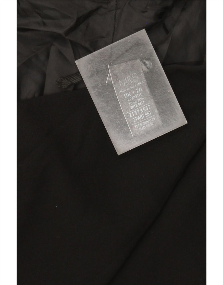 Marks & Spencer A-line nederdel til kvinder UK 20 2XL W40 sort polyester