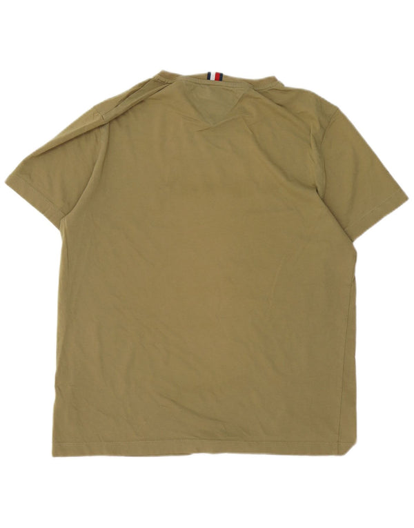 TOMMY HILFIGER Herre grafisk T-shirt Top Medium Khaki Bomuld