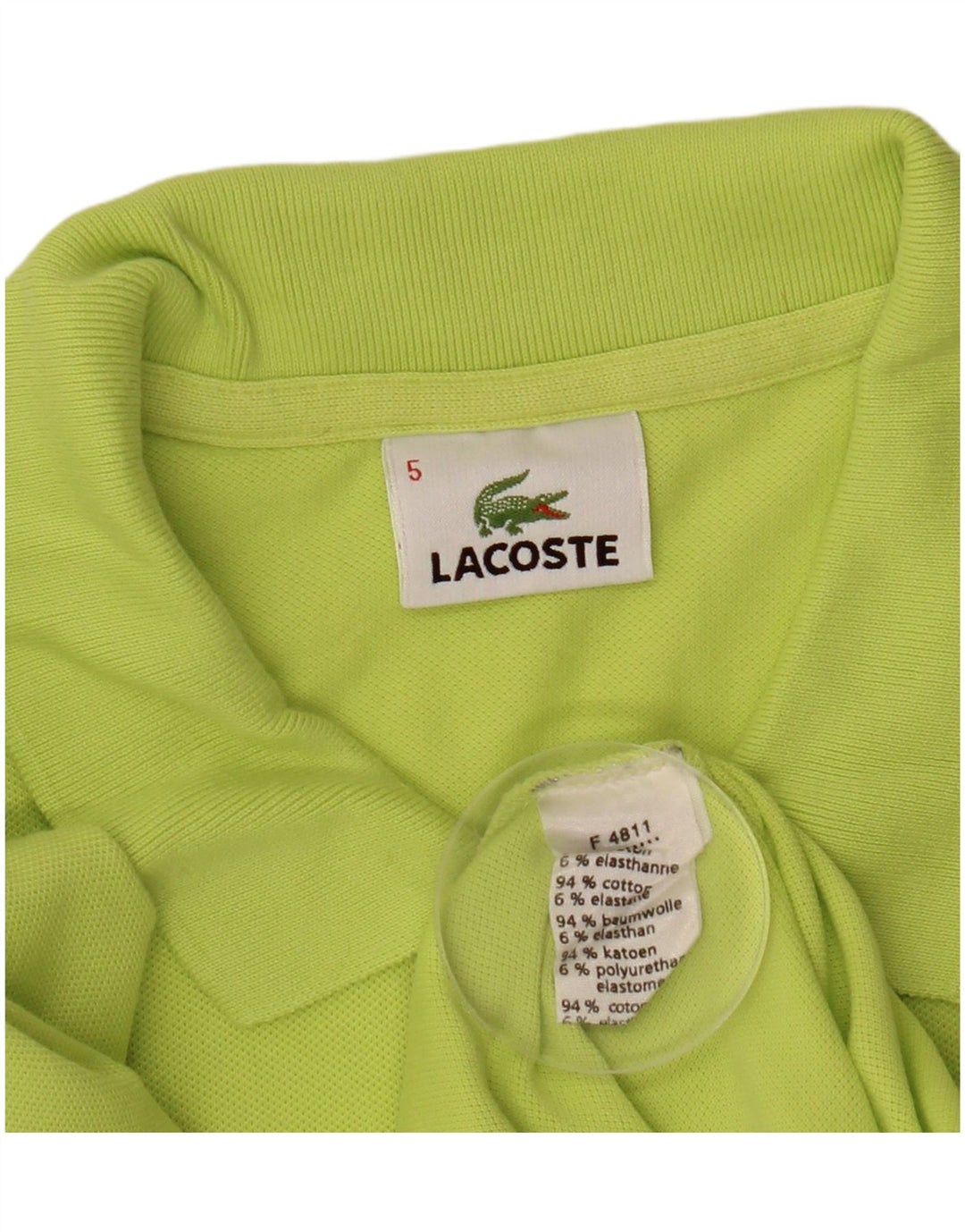 LACOSTE Poloshirt til mænd str. 5 Large Grøn bomuld