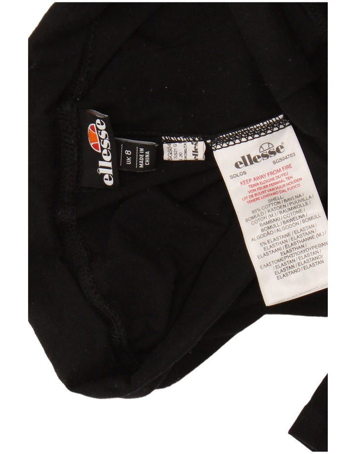 Ellesse Womens Grafiske Leggings UK 8 Small Black Bomuld